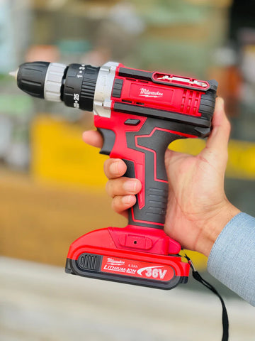 Milwaukee 36V Cordless Drill Machine Kit – 2 Batteries + Full Tool Set + Carry Case